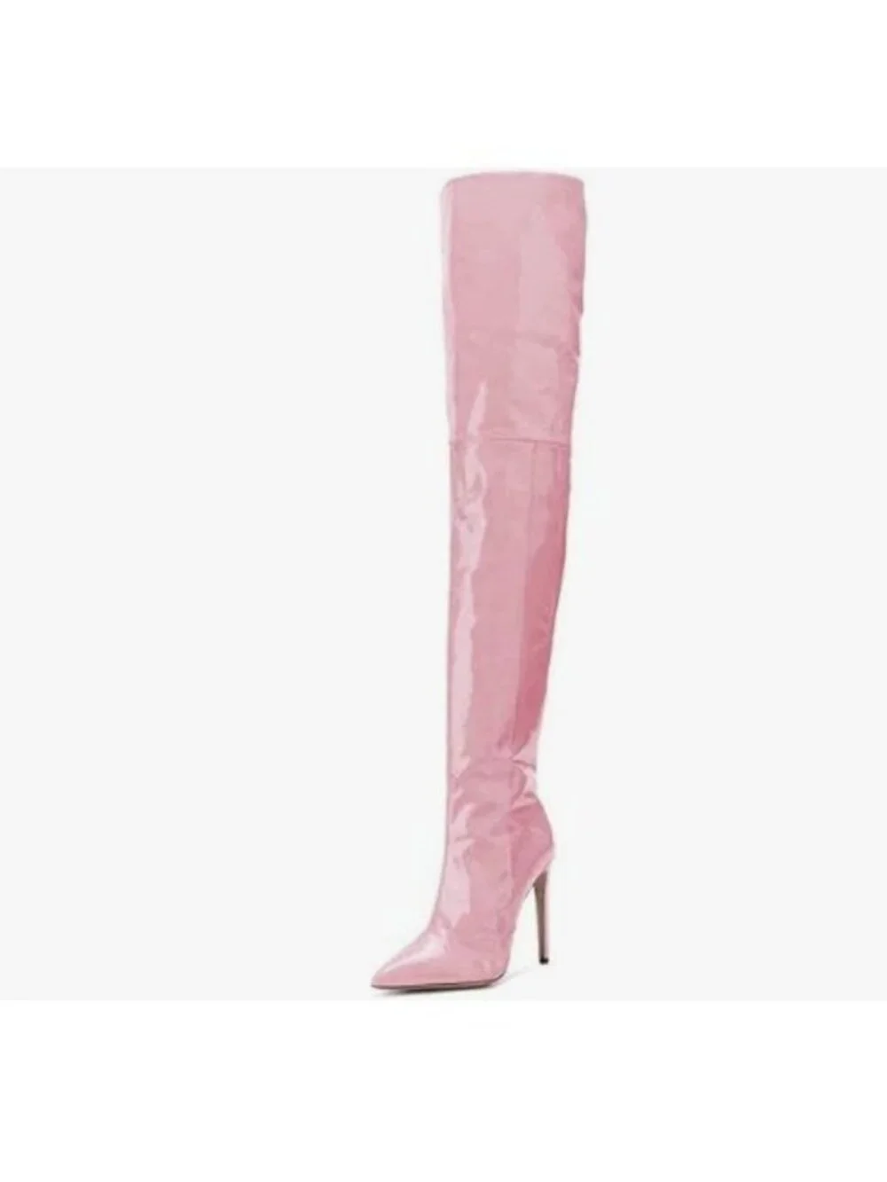 FSJ Women Fashion Pointed Toe Stiletto Heel Thigh High Over The Knee Boots Pink